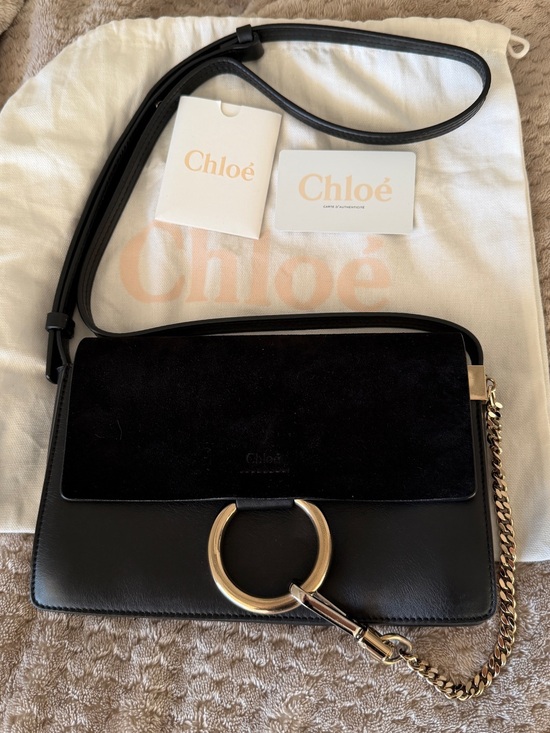 Chloe Handbags - Chloe Faye Black Suede/Leather Bag